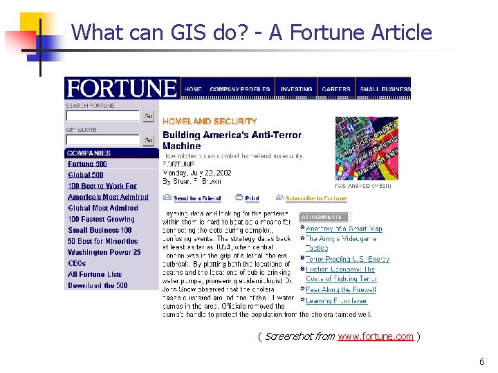 What can GIS do? - A Fortune Article ( Screenshot from www. fortune. com