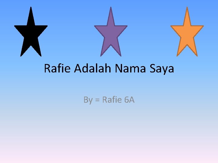 Rafie Adalah Nama Saya By = Rafie 6 A 