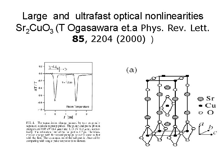 Large and ultrafast optical nonlinearities Sr 2 Cu. O 3 (T Ogasawara et. a