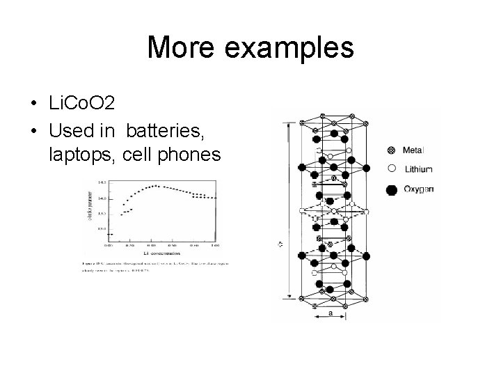 More examples • Li. Co. O 2 • Used in batteries, laptops, cell phones