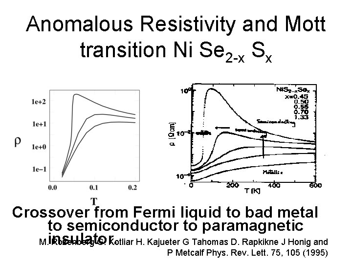 Anomalous Resistivity and Mott transition Ni Se 2 -x Sx Crossover from Fermi liquid