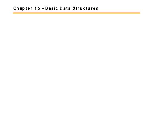 Chapter 16 – Basic Data Structures 