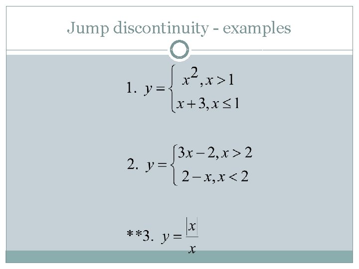 Jump discontinuity - examples 