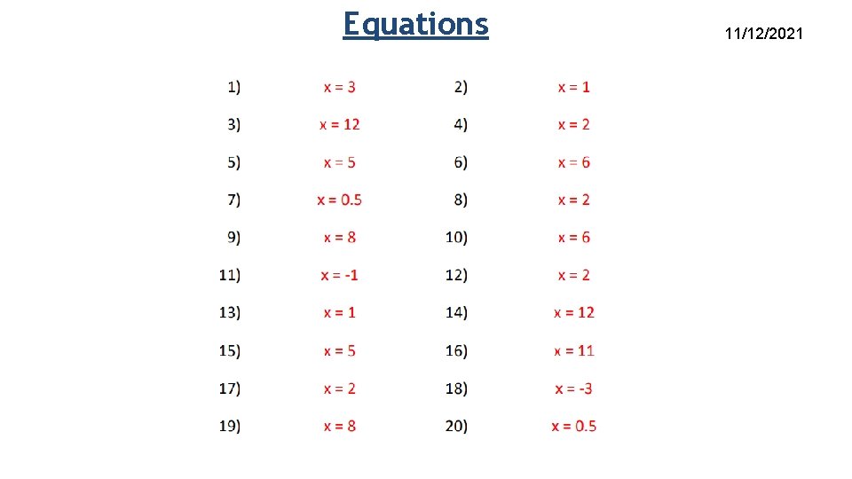 Equations 11/12/2021 