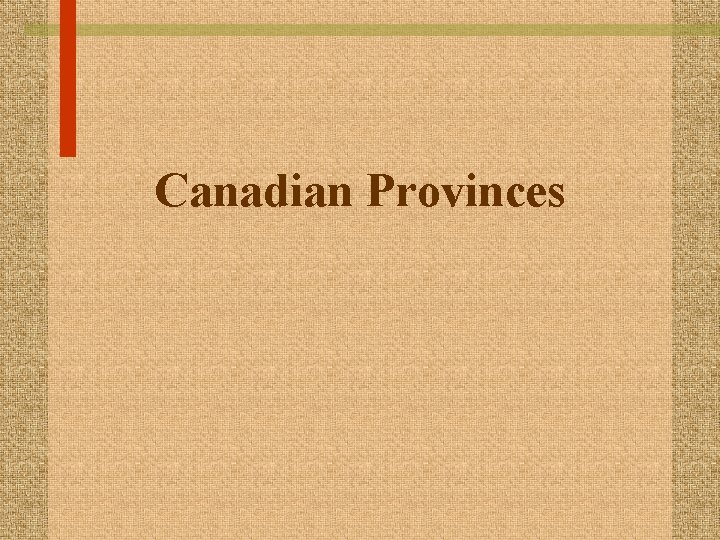 Canadian Provinces 