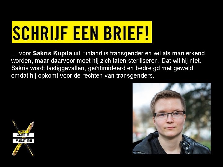 … voor Sakris Kupila uit Finland is transgender en wil als man erkend worden,