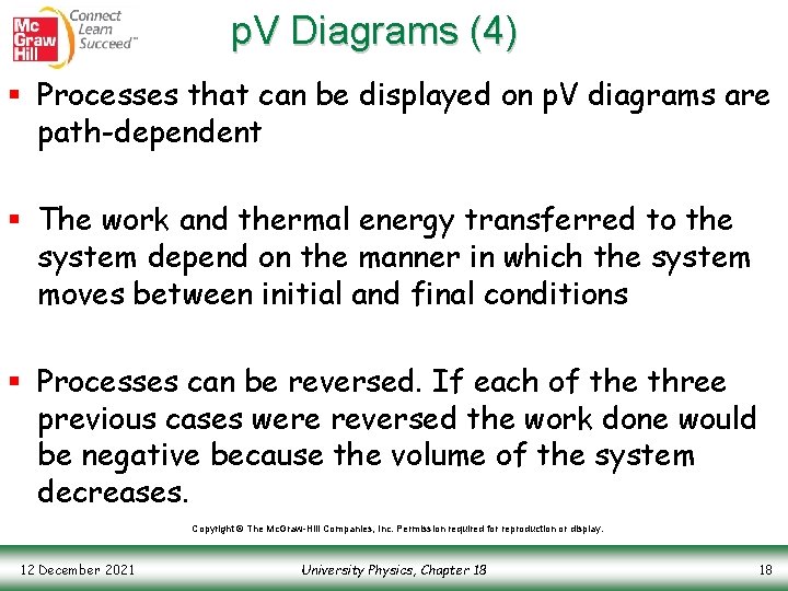 p. V Diagrams (4) § Processes that can be displayed on p. V diagrams