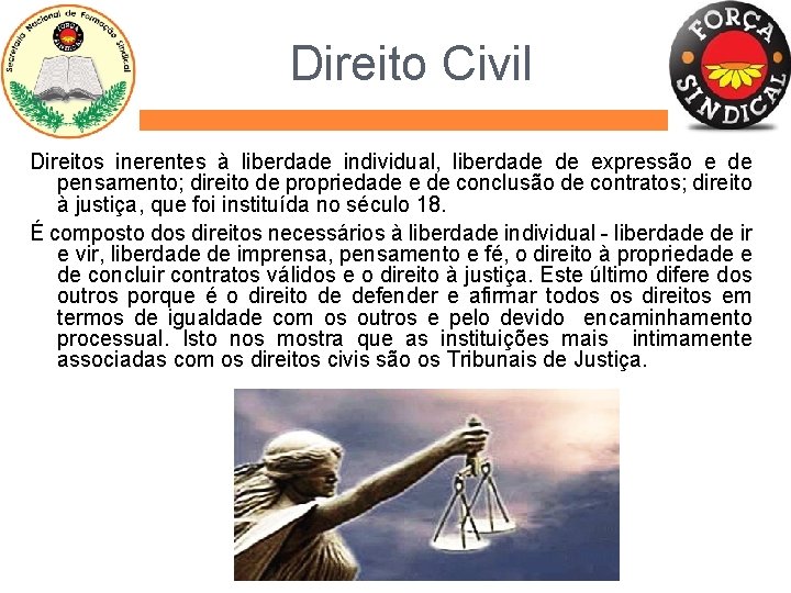 Direito Civil Direitos inerentes à liberdade individual, liberdade de expressão e de pensamento; direito