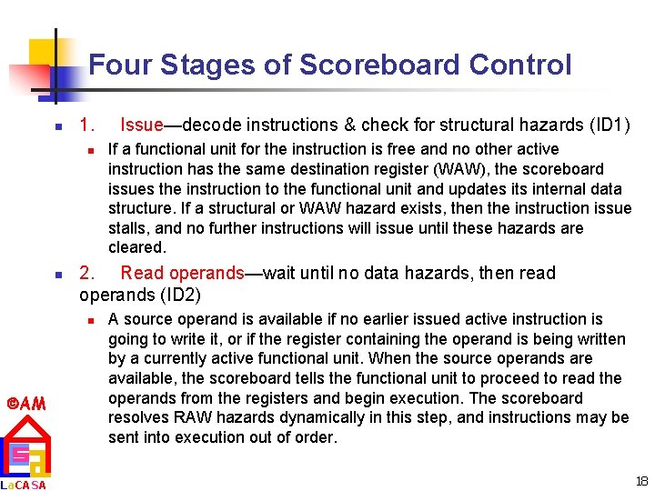 Four Stages of Scoreboard Control n 1. n n La. CASA If a functional