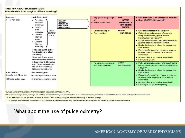 What about the use of pulse oximetry? 