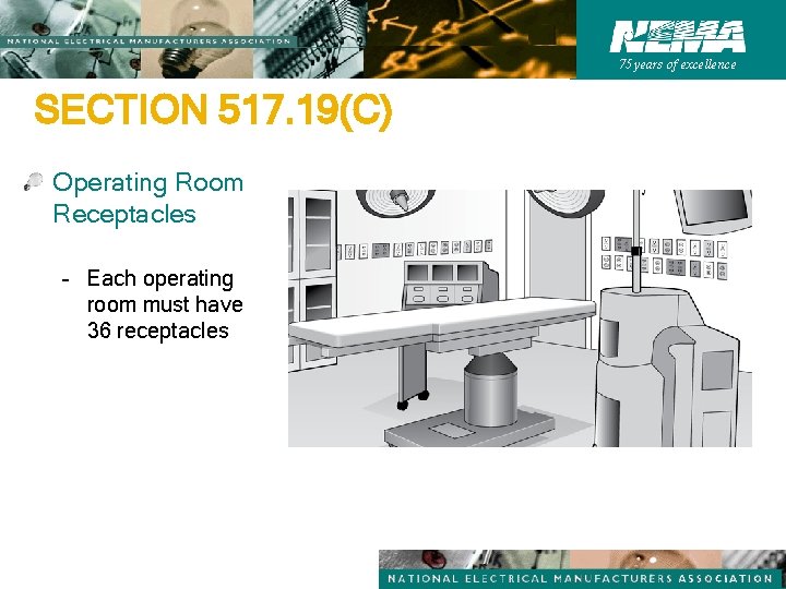 75 years of excellence SECTION 517. 19(C) Operating Room Receptacles – Each operating room