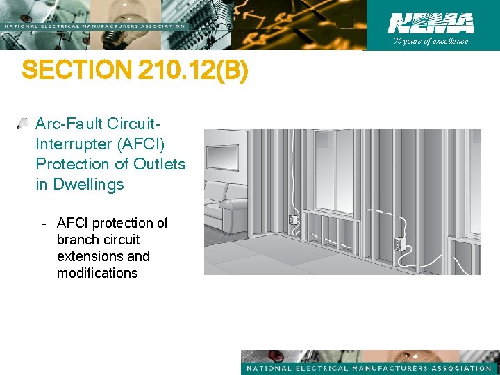 75 years of excellence SECTION 210. 12(B) Arc-Fault Circuit. Interrupter (AFCI) Protection of Outlets