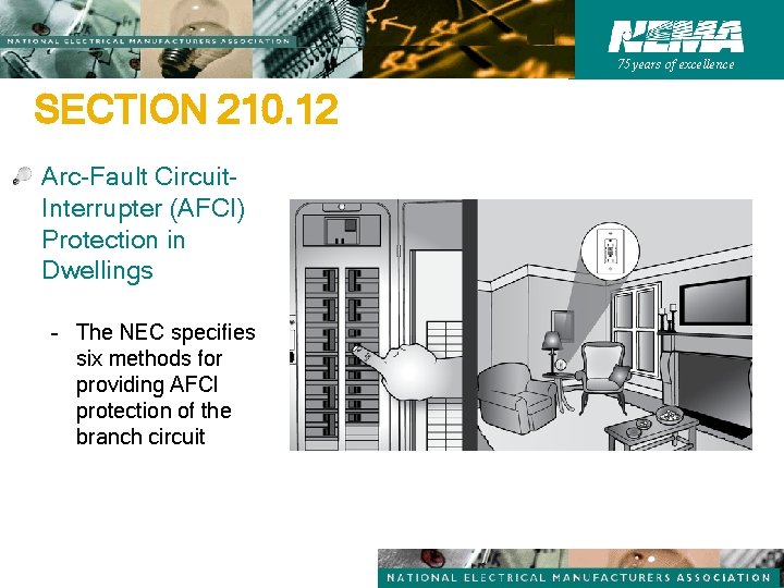 75 years of excellence SECTION 210. 12 Arc-Fault Circuit. Interrupter (AFCI) Protection in Dwellings