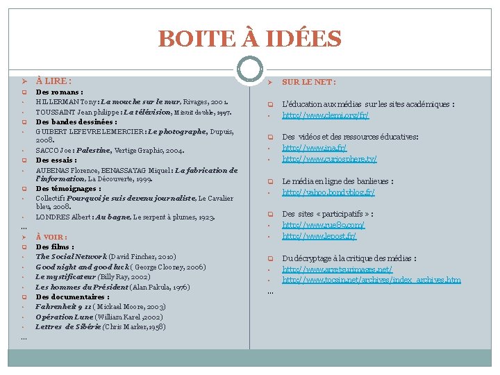 BOITE À IDÉES Ø À LIRE : q Des romans : HILLERMAN Tony :