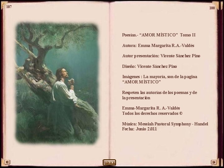 107 108 Poesías. - “AMOR MÍSTICO” Tomo II Autora: Emma Margarita R. A. -Valdés