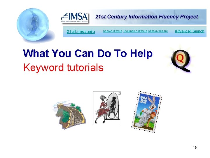 21 cif. imsa. edu • Search Wizard Evaluation Wizard Citation Wizard Advanced Search What