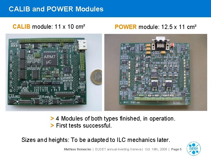 CALIB and POWER Modules CALIB module: 11 x 10 cm² POWER module: 12. 5