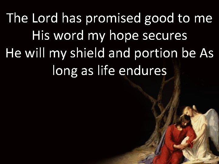 The Lord has promised good to me His word my hope secures He will