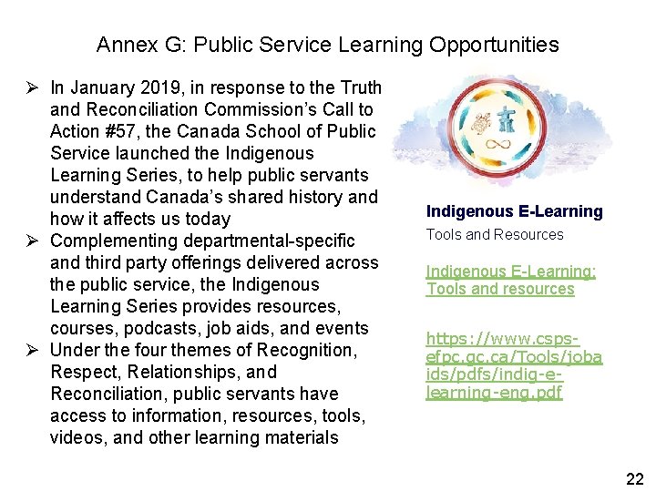 Annex G: Public Service Learning Opportunities Ø In January 2019, in response to the