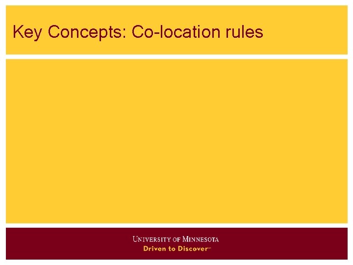 Key Concepts: Co-location rules 