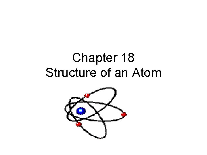 Chapter 18 Structure of an Atom 