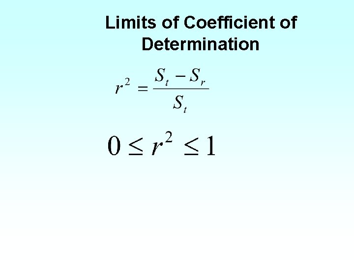 Limits of Coefficient of Determination 