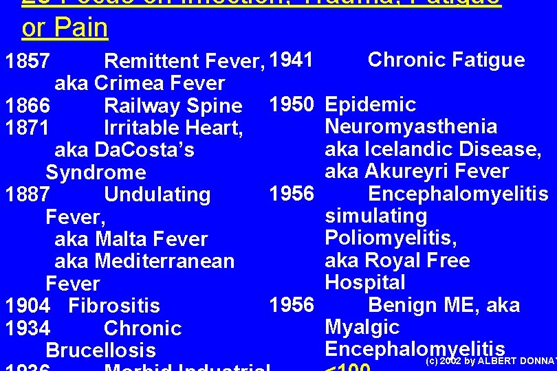 28 Focus on Infection, Trauma, Fatigue or Pain Remittent Fever, 1941 aka Crimea Fever