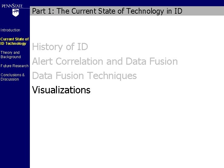 Part 1: The Current State of Technology in ID Introduction Current State of ID