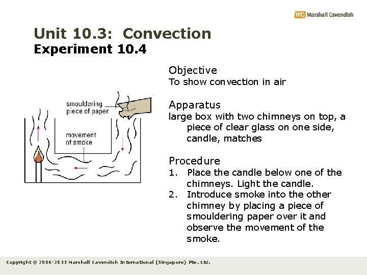 Unit 10. 3: Convection Experiment 10. 4 Objective To show convection in air Apparatus