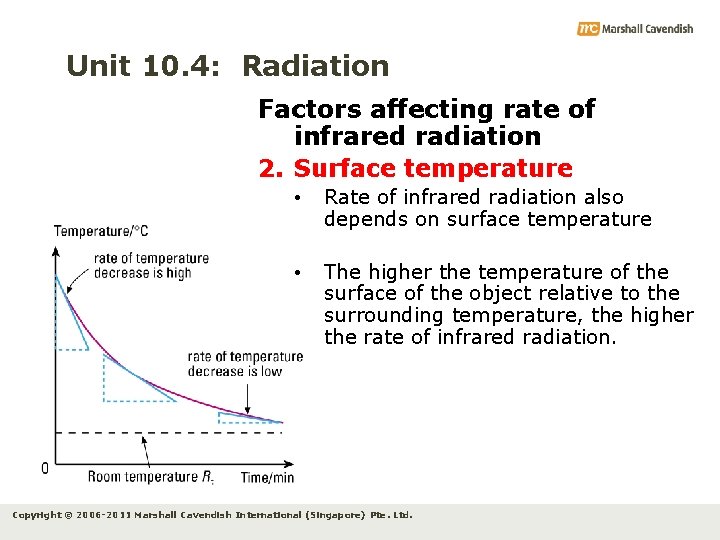 Unit 10. 4: Radiation Factors affecting rate of infrared radiation 2. Surface temperature •