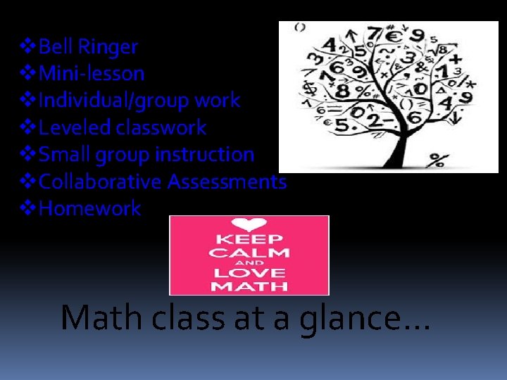 v. Bell Ringer v. Mini-lesson v. Individual/group work v. Leveled classwork v. Small group