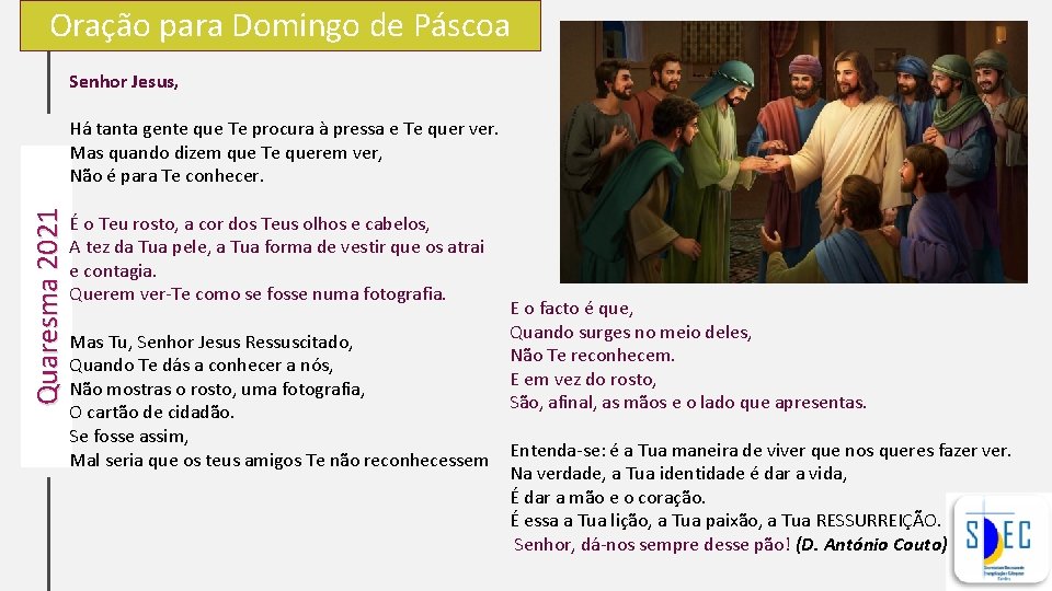 Oração para Domingo de Páscoa 16 Senhor Jesus, Quaresma 2021 4 TH COFFEE Há