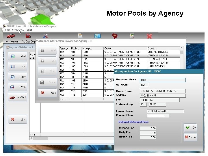 Motor Pools by Agency 