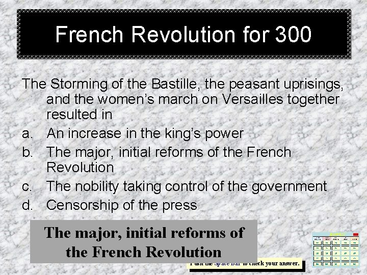 French Revolution for 300 The Storming of the Bastille, the peasant uprisings, and the