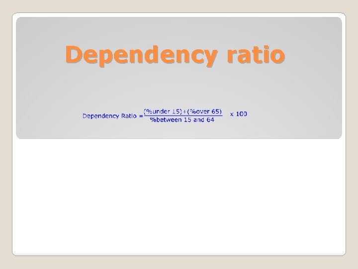 Dependency ratio 