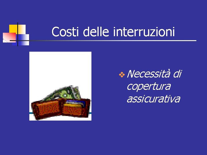 Costi delle interruzioni v Necessità di copertura assicurativa 