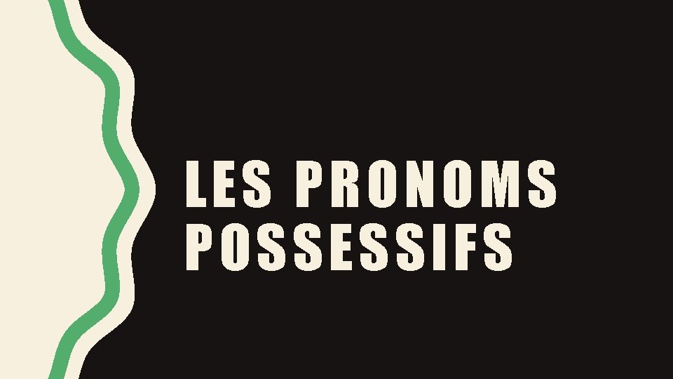 LES PRONOMS POSSESSIFS 