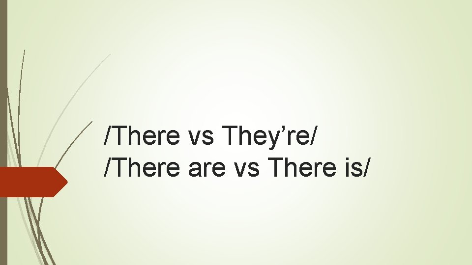 /There vs They’re/ /There are vs There is/ 