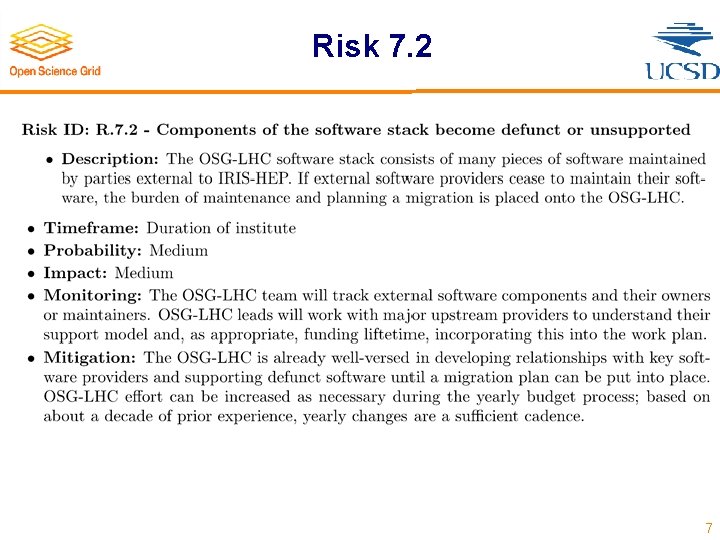 Risk 7. 2 7 