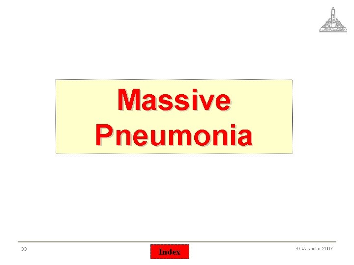 Massive Pneumonia 33 Index © Vascular 2007 