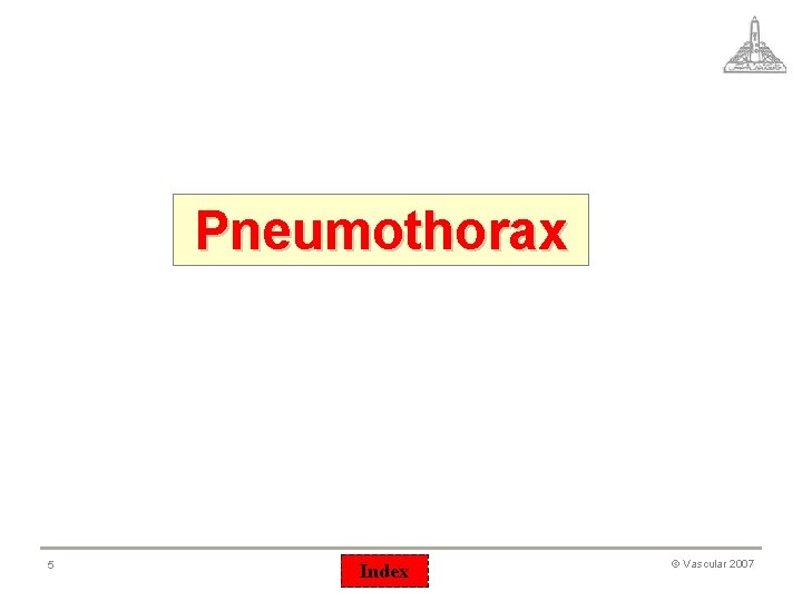 Pneumothorax 5 Index © Vascular 2007 