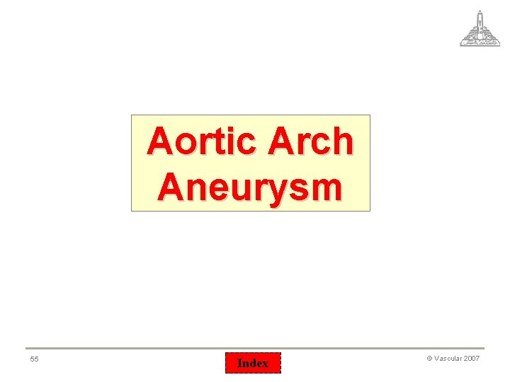 Aortic Arch Aneurysm 55 Index © Vascular 2007 