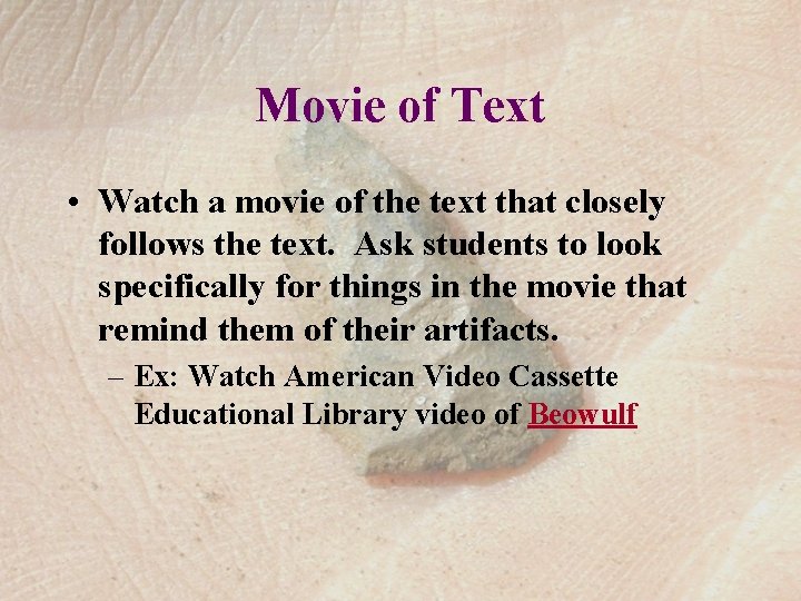 Movie of Text • Watch a movie of the text that closely follows the
