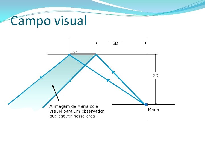 Campo visual 2 D 2 D A imagem de Maria só é visível para