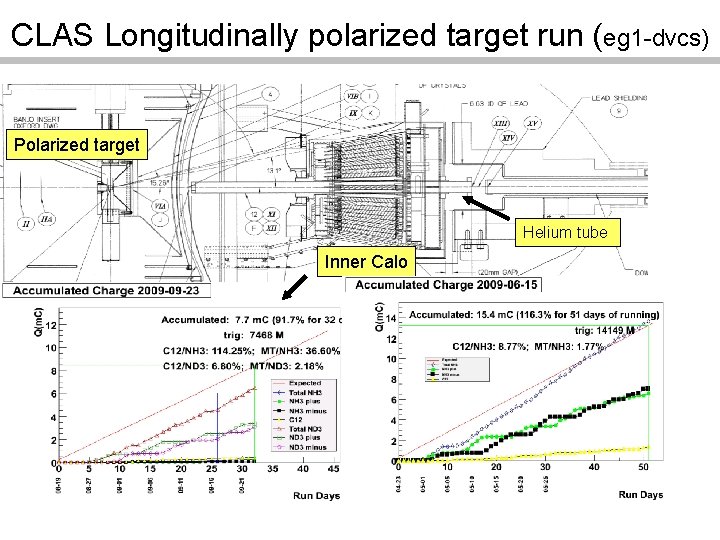 CLAS Longitudinally polarized target run (eg 1 -dvcs) Polarized target Helium tube Inner Calo