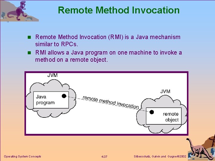 Remote Method Invocation n Remote Method Invocation (RMI) is a Java mechanism similar to