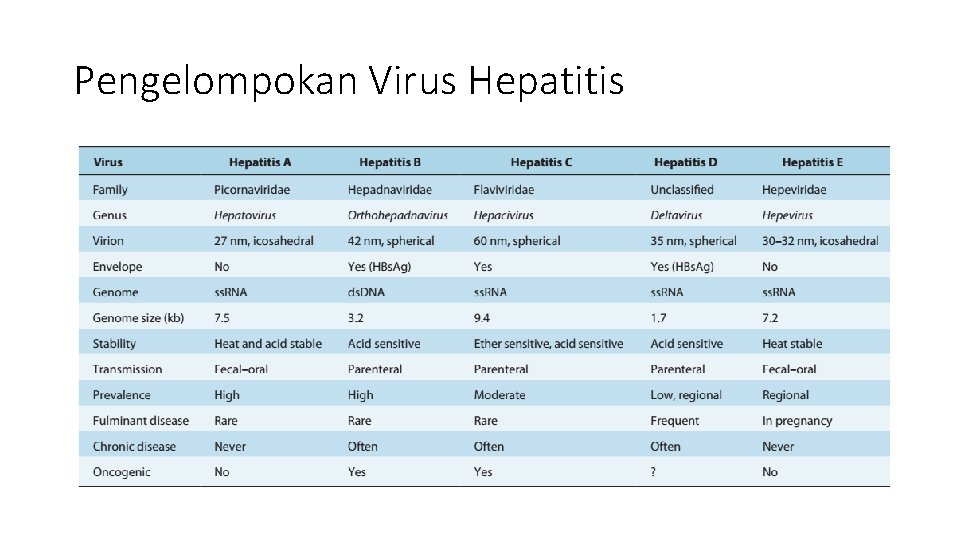 Pengelompokan Virus Hepatitis 