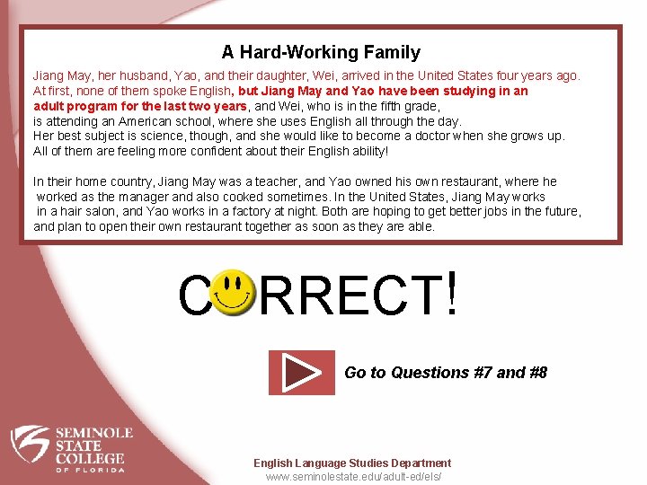 A Hard-Working Family Jiang May, her husband, Yao, and their daughter, Wei, arrived in A Hard-Working Family Jiang May, her husband, Yao, and their daughter, Wei, arrived in
