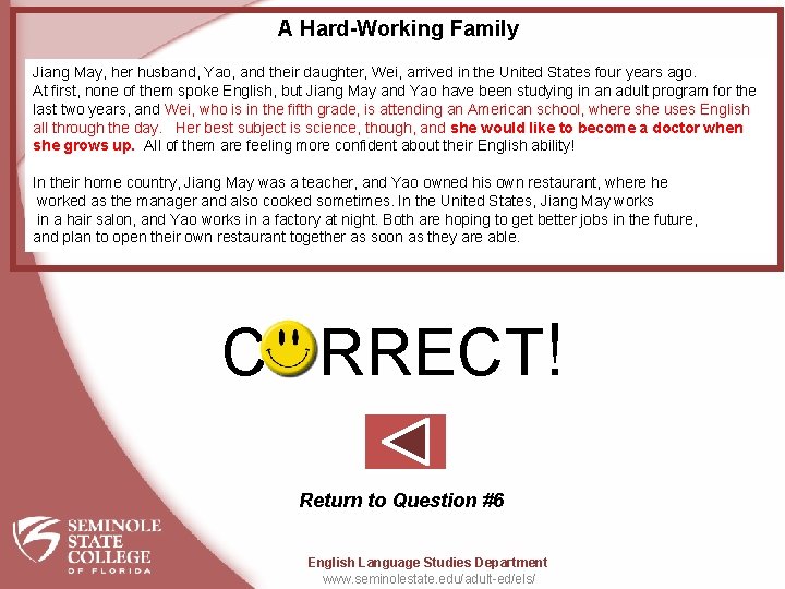 A Hard-Working Family Jiang May, her husband, Yao, and their daughter, Wei, arrived in A Hard-Working Family Jiang May, her husband, Yao, and their daughter, Wei, arrived in