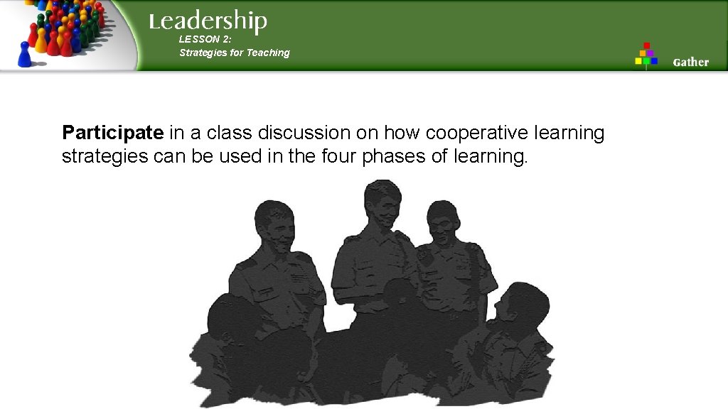 LESSON 2: Strategies for Teaching Participate in a class discussion on how cooperative learning LESSON 2: Strategies for Teaching Participate in a class discussion on how cooperative learning